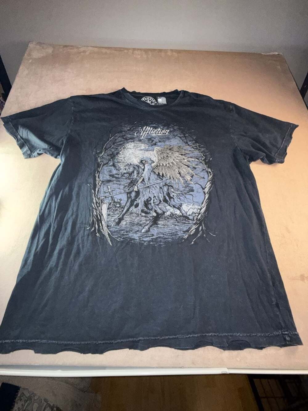 Crazy GRAIL AFFLICTION X CRISS ANGEL COLLAB Tee (BoxA3-2035)